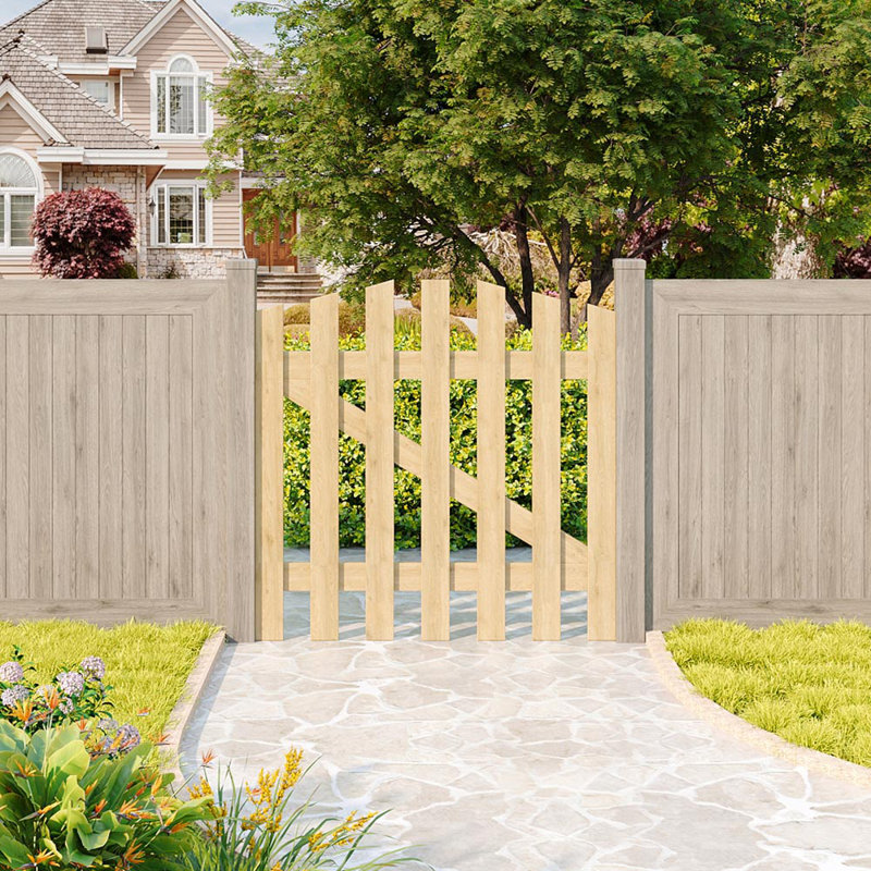 90 cm H Gate Fencing with 1 Panel(s) Included, 90cm H x 90cm W x 3cm D, Brown