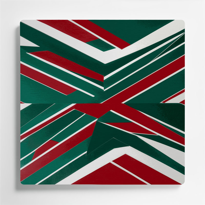 Art mural rigide en métal vert 15, H 16 po x l 16 po