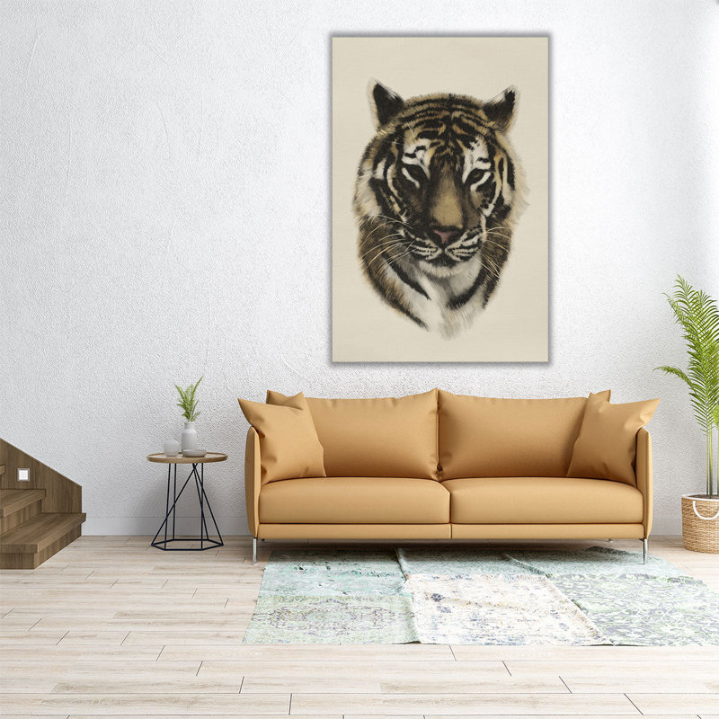 Antique Tiger Portrait I - reproduction d'art sur toile, H 36 po x l 24 po
