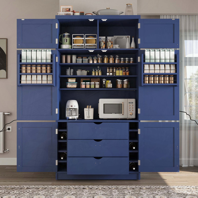 Grand garde-manger autoportant pour grande cuisine, Bleu