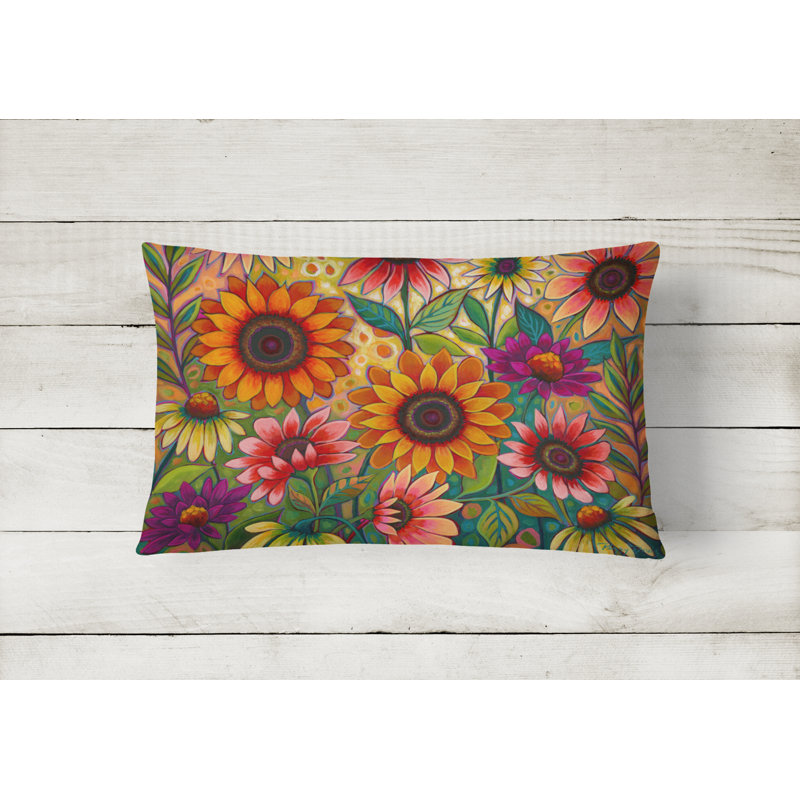  Outdoor Rectangular Pillow Cover & Insert, Fall Sunflower Surprise