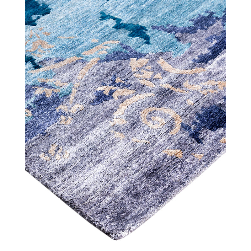 Overdyed One-of-a-Kind Rectangle 9'1" X 12'2" Hand Knotted Area Rug