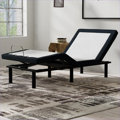 White-toned Zero Clearance Adjustable Bed Base, Extra-Long Twin Size, Metal Construction with Massage and USB Charging