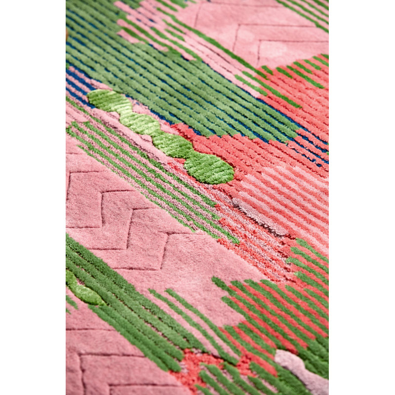 Wilderness Hand Tufted Wool/Viscose Abstract Area Rug in Peridot/Emerald, Rectangle 8'2" x 11'6"