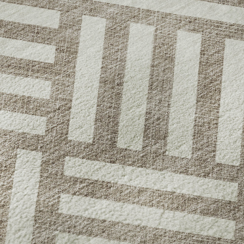 Tapis taupe Cerrito lavable à la machine de qualité supérieure, Rectangle 2 pi 6 po x 3 pi 10 po