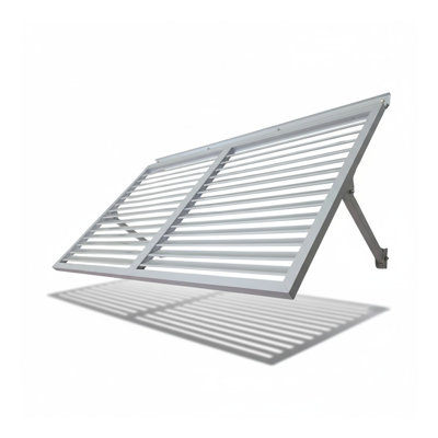 Breeze Louver Metal Shutter 5.6 - White, Aluminum Exterior Window Shutter with Continuous Hinge and Integrated Flashing