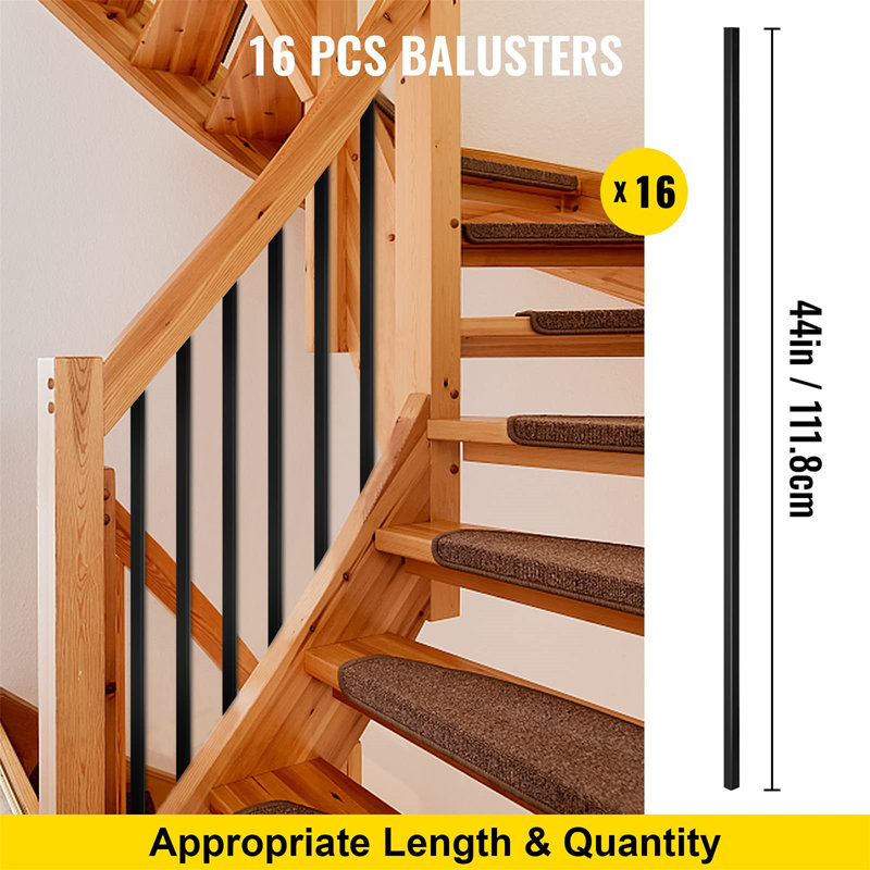 Ensemble de balustres pour terrasse 44 po x 0,5 po x 0,5 po