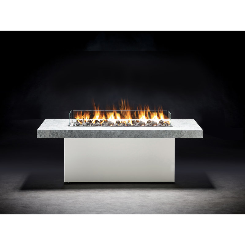 Jaquella Rectangle Stone Propane Smokeless Fire Pit Table
