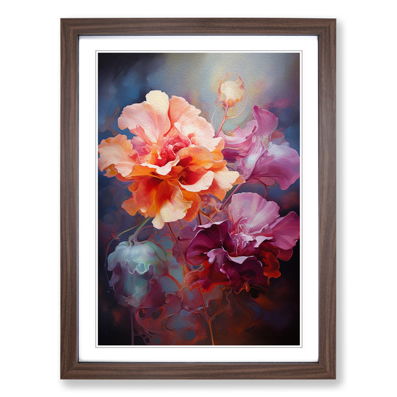Single Picture Frame Print on Wood, Walnut Framed, 64cm H x 46cm W