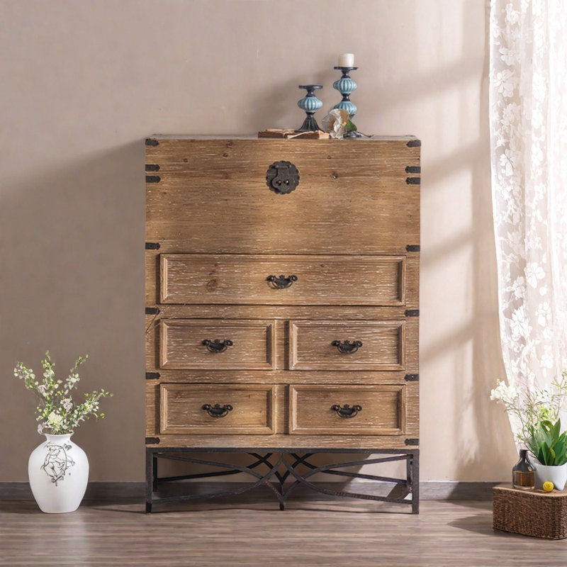Armoire d'appoint en bois massif rétro
