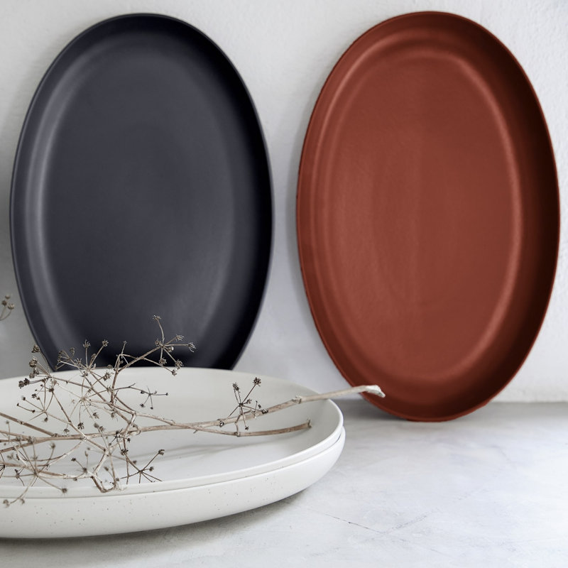 Costa Nova Casafina Pacifica Platter, 1.77" H x 10.35" W x 16.06" L, Cayenne