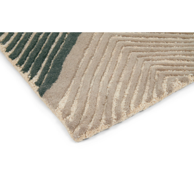 Rhythm Geometric Area Rug in Gray/White/Yellow, Rectangle 4'7" x 6'7"