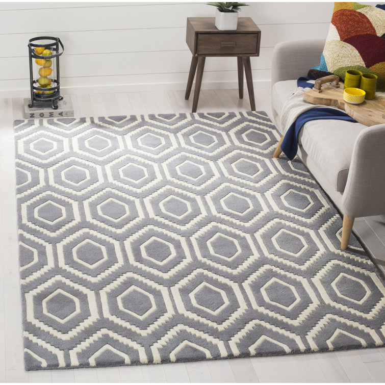 Carlane Geometric Wool Hand Woven Area Rug