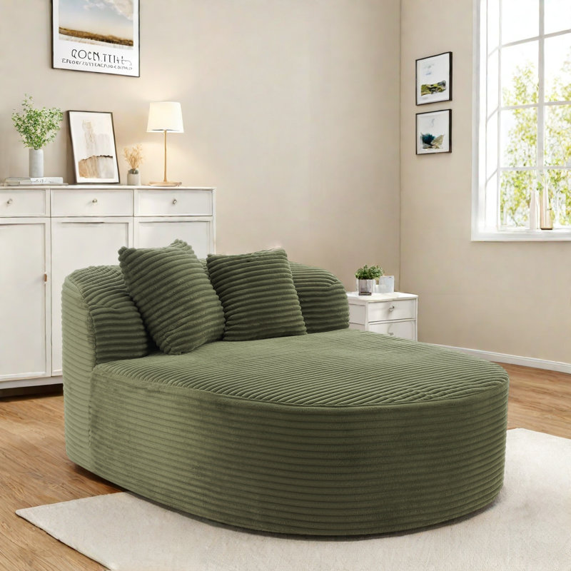 Chaise moderne avec 2 coussins de soutien, Vert