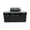 Îlot de cuisine d'extérieur compact en acier inoxydable noir l 70 po x P 24 po x H 46 po Mont Monti + comptoirs en granit blanc + barbecue à 4 brûleurs l 32 po + armoires de rangement + ensemble de rôtisserie + couvercle complet + crochets à outils + convertible au gaz naturel + Garantie à vie 