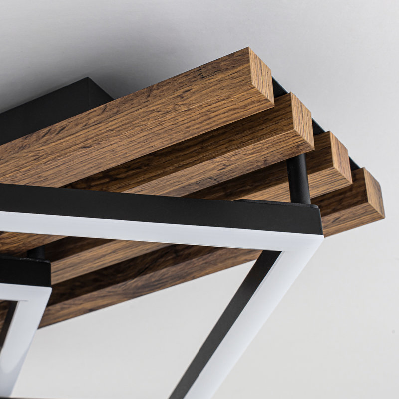 Dimmable Wood LED Flush Mount