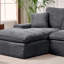 Canapé modulaire rembourré en mousse à compression 98,4 po avec méridienne et poche latérale-97042053