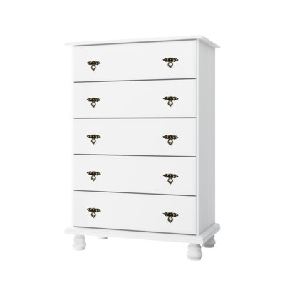 Keithsburg Kyle 100% Solid Wood 5 Drawer Chest