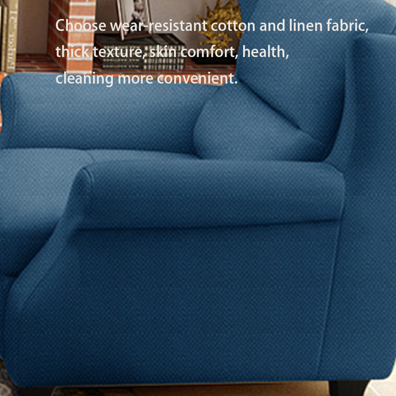 Fauteuil inclinable ergonomique en coton et lin, Bleu très foncé