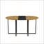 Ensemble de table de salle à manger 7 pièces ovale avec grain de bois fixe et plateau en triamine noire et 6 chaises en similicuir blanc, parfait pour les petits espaces et les cuisines modernes-129892173-130075979-130075978