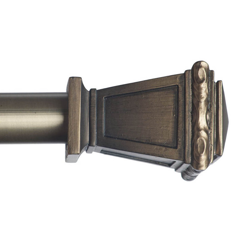 Tringle à rideaux simple 1,125 Clukey, H 3,5 po x l 120 po x P 5,25 po, Antique