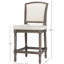 Tabouret de bar de 26 pouces, gris patiné, siège et dossier rembourrés gris, texturé, pour siège de cuisine à hauteur de comptoir de carte de pub, aire de jeu pour table de salle à manger