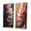Abstrait rose et feuilles dorées III - ensemble d'art mural 2 feuilles-942667054-942667041
