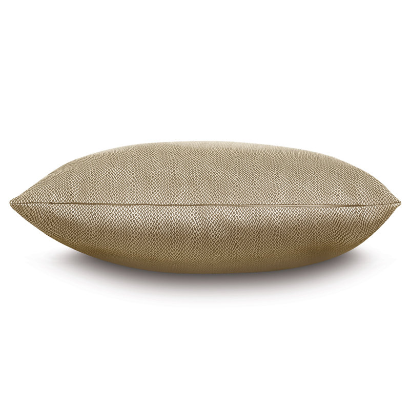 Janus Snakeskin Faux Leather Throw Pillow, Gold, 24" x 24"