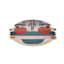 Geometric Area Rug in Teal/Red/Pink/Ivory-57906890