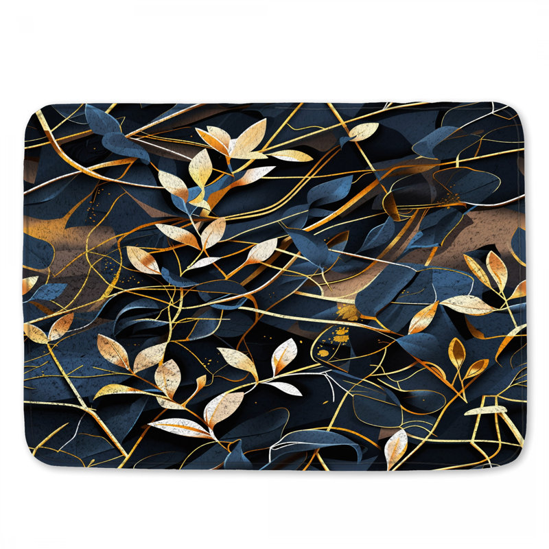 Tapis de bain feuilles, 34 po L x 21 po L