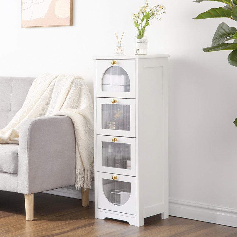  Rangement autoportant pour salle de bain et armoire de rangement avec 4 tiroirs