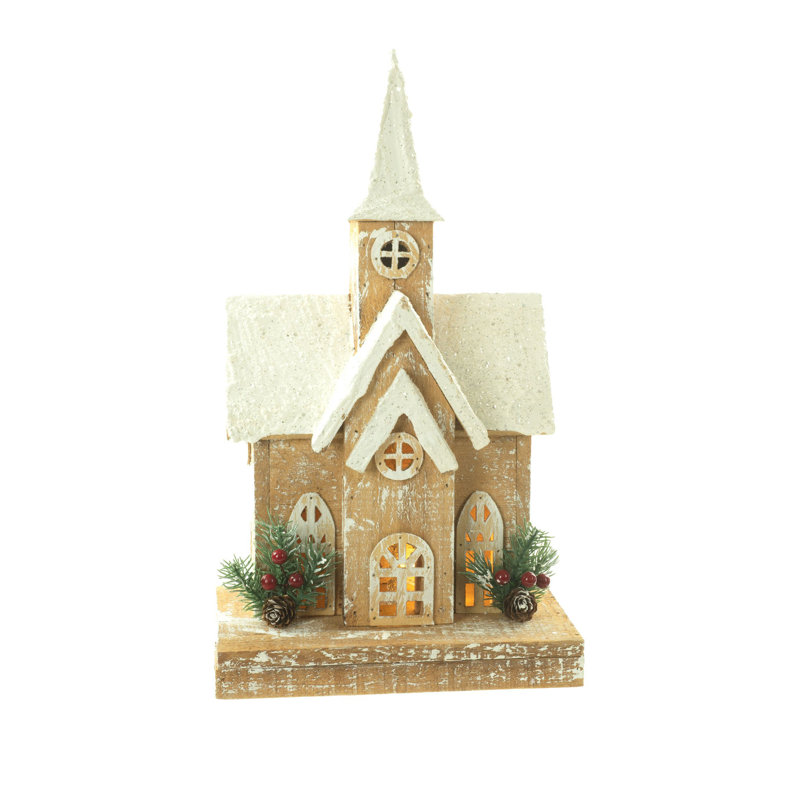 Église éclairée brun givré