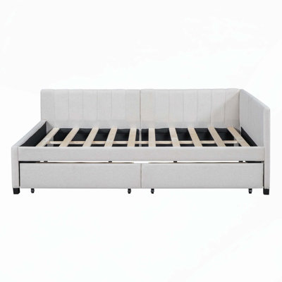 Lit de jour rembourré polyvalent avec rangement et fabrication robuste pour la maison