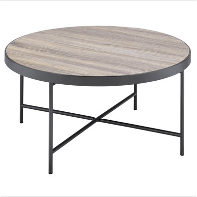Weathered Grey Oak And Black Coffee Table
