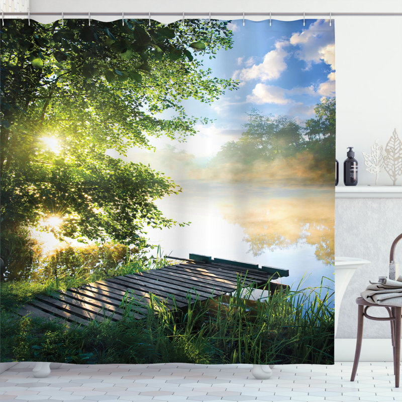Shower Curtain with Hooks Included, 70" H x 69" W