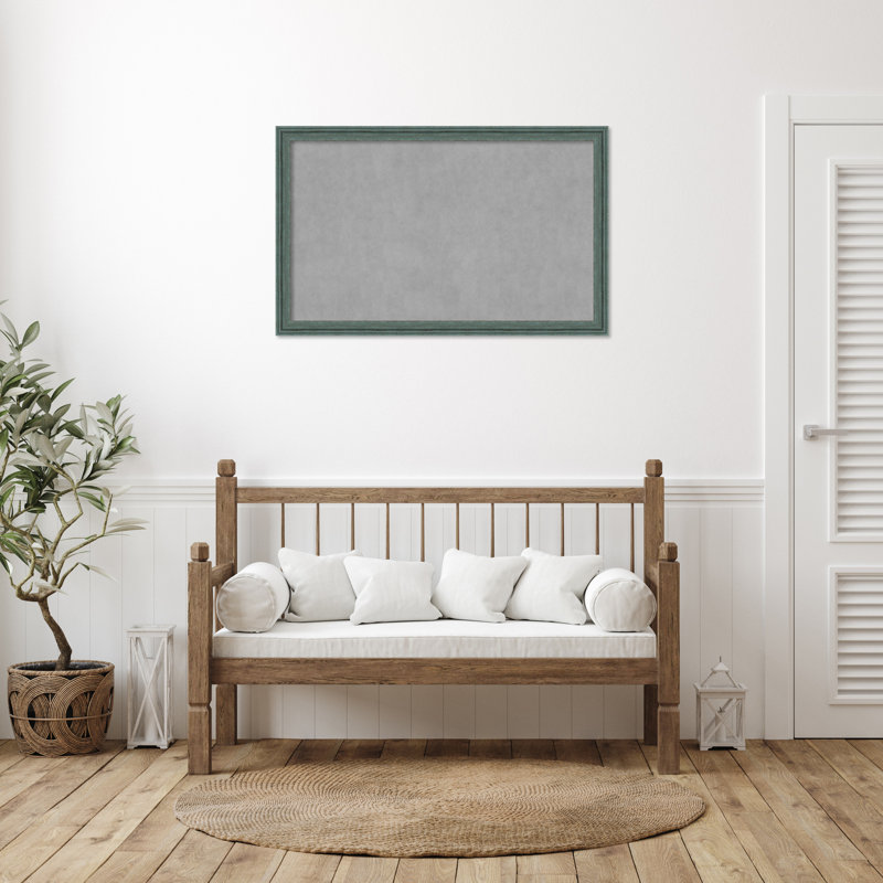 Tableau magnétique encadré gris sarcelle recyclé, 27" H x 43" W