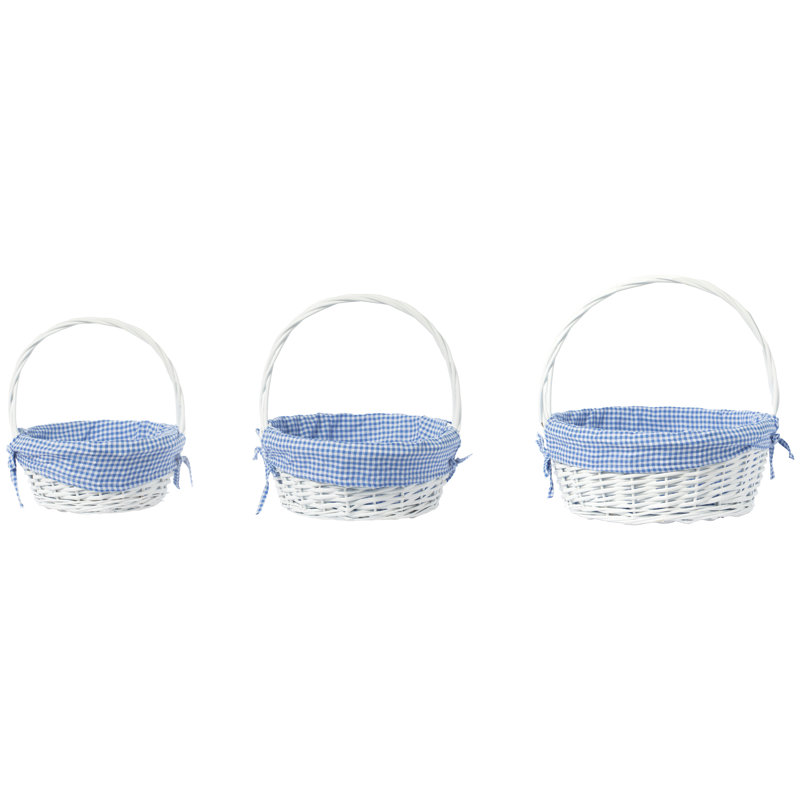 Panier en saule blanc, bleu