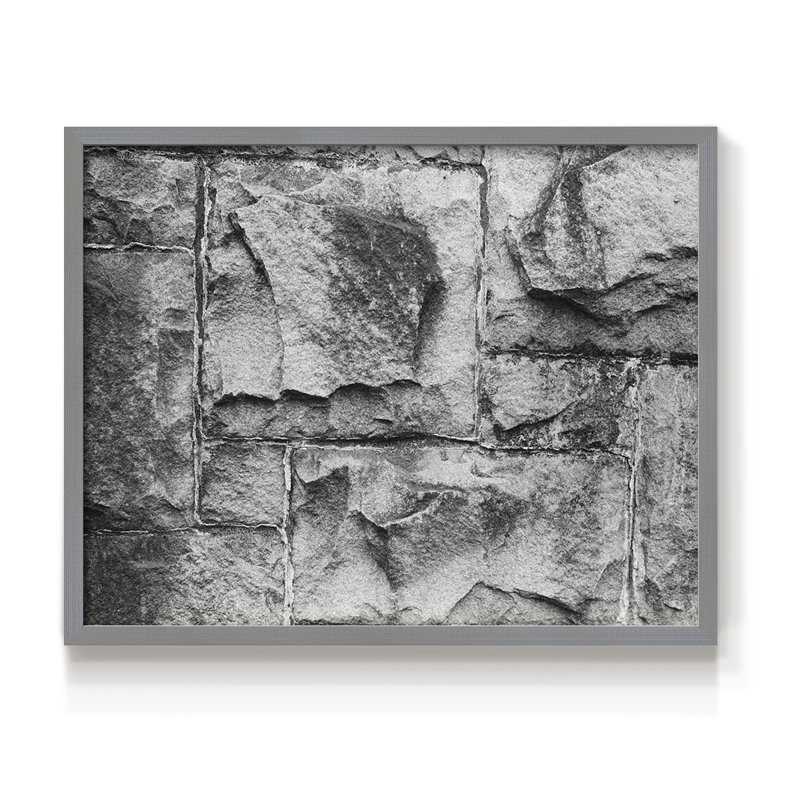 Found Textures VI -Framed Print - Restickable, Gray