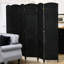 Paravent, écran d'intimité pliable à 6 panneaux de 5,6 pi de hauteur. Noir pour bureau à domicile, chambre à coucher. Cloison autoportante avec enchantement tissé à la main élégant et haut mur arqué, cloison. Chambre à coucher, bureau.
