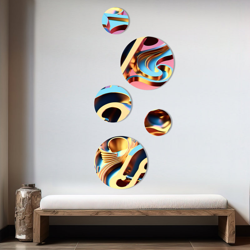 Pastel et musique abstraite dorée - décoration murale moderne en métal