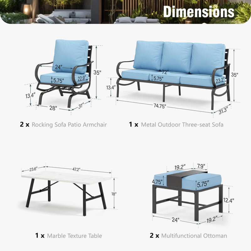 Ensemble de conversation Tapasi, Oui, Light Blue