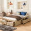 Lit en bois avec 6 tiroirs de rangement-470964765-470964761