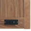 Grand lit escamotable en bois de pin avec station de charge USB intégrée et panneau de décoration géométrique, noyer clair