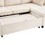 Canapé-lit modulaire de 113,4 po avec canapé-lit polyvalent avec grand espace de rangement, deux ports USB et deux porte-gobelets pour le salon, beige-848926022