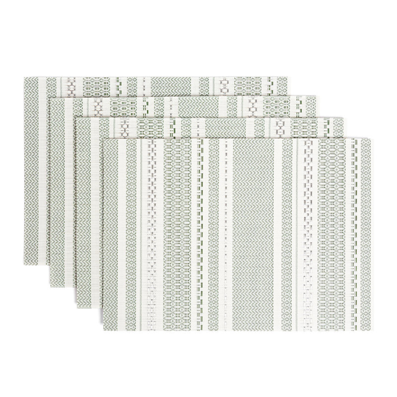 over&back Reversible Woven Placemats, Green