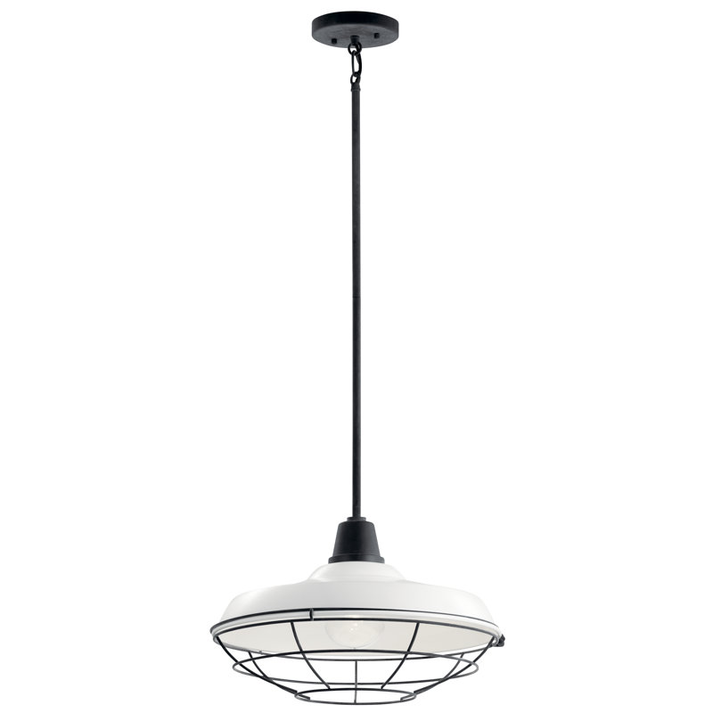 Scaggs Outdoor Pendant, 11" H x 16.5" W x 16.5" D, White