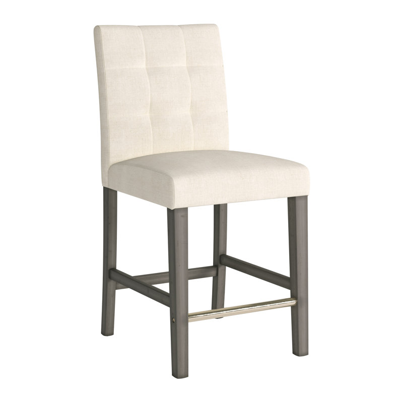 Idleman Upholstered Counter & Bar Stool, Beige, Counter Stool (24.75” Seat Height)