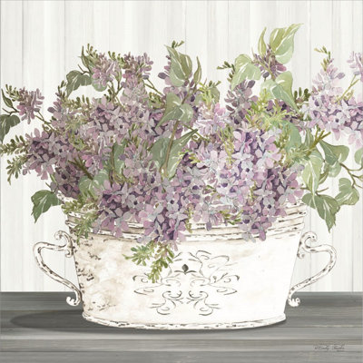 «Lilac Galvanized Pot» par Cindy Jacobs - peinture sur toile sans cadre