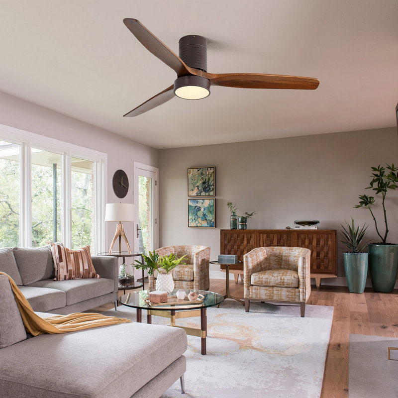 Ventilateur de plafond encastré de 52 pouces avec lumière DEL et télécommande