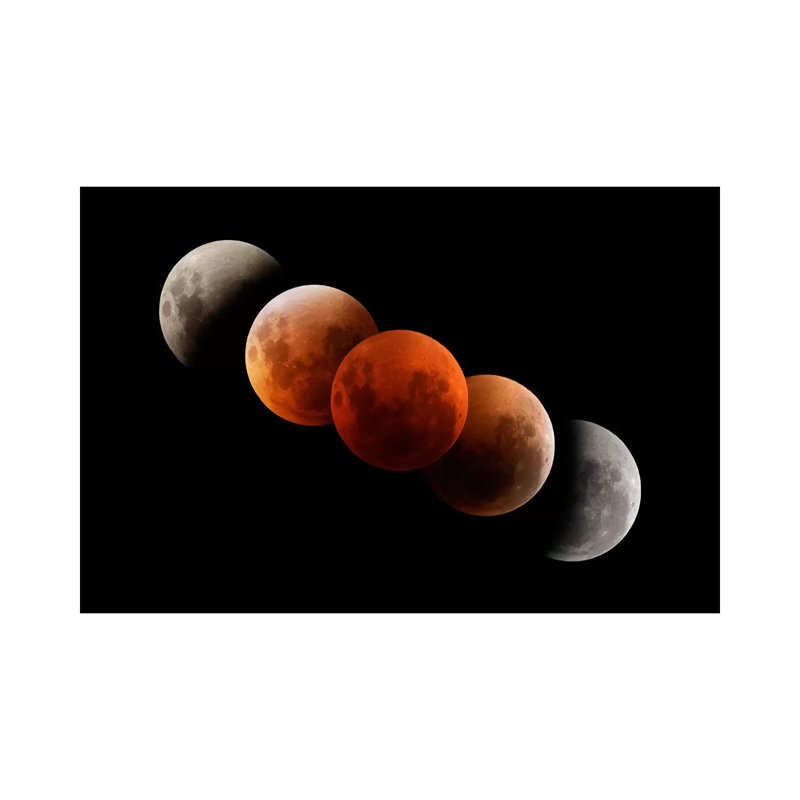 Composite Image of Lunar Eclipse I 1 Piece Wrapped Canvas Wall Art, 101.6 cm H x 66.04 cm W x 3.175 cm D